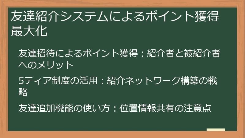 友達紹介システムによるポイント獲得最大化
