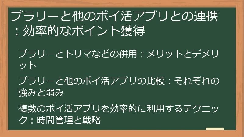 プラリーと他のポイ活アプリとの連携：効率的なポイント獲得