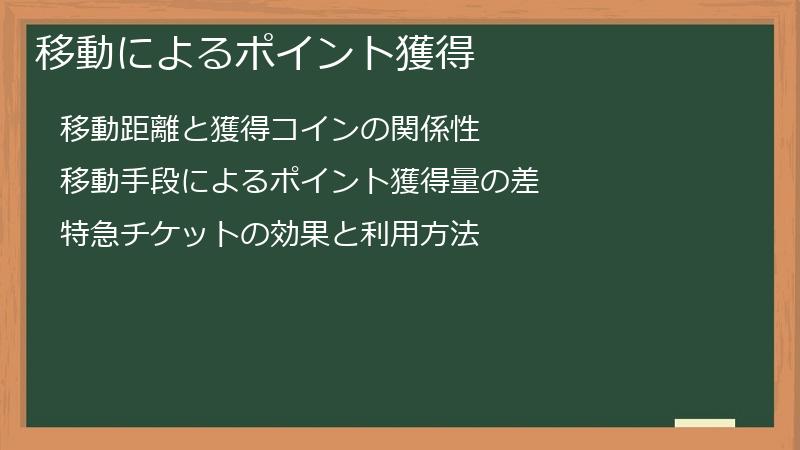 移動によるポイント獲得