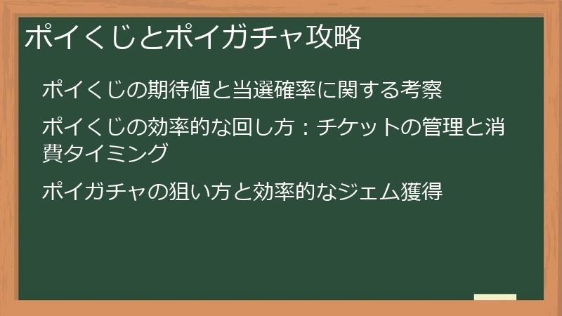 ポイくじとポイガチャ攻略