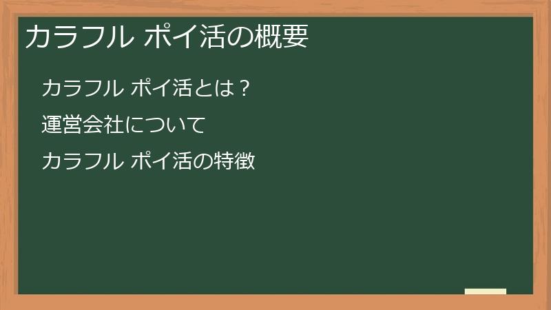 カラフル ポイ活の概要