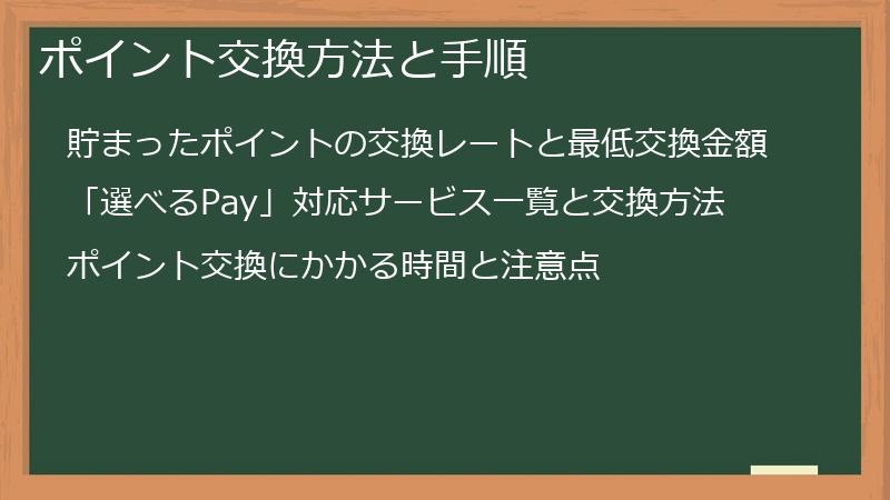 ポイント交換方法と手順