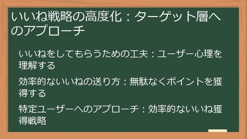 いいね戦略の高度化：ターゲット層へのアプローチ
