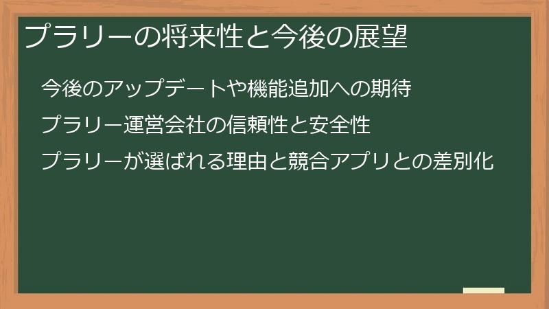 プラリーの将来性と今後の展望