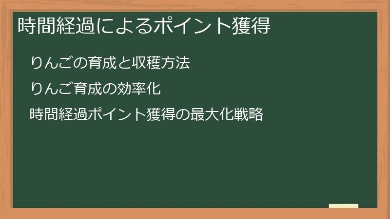 時間経過によるポイント獲得