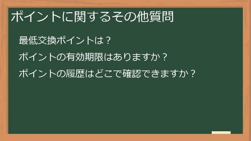 ポイントに関するその他質問