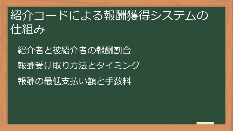 紹介コードによる報酬獲得システムの仕組み