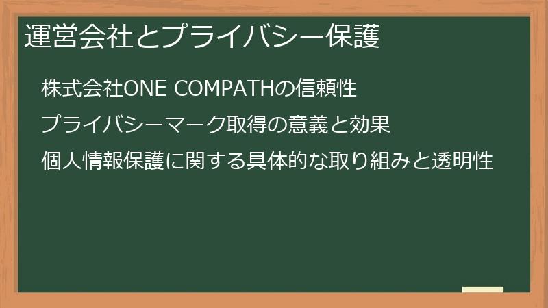 運営会社とプライバシー保護