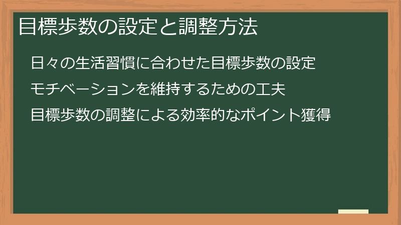 目標歩数の設定と調整方法