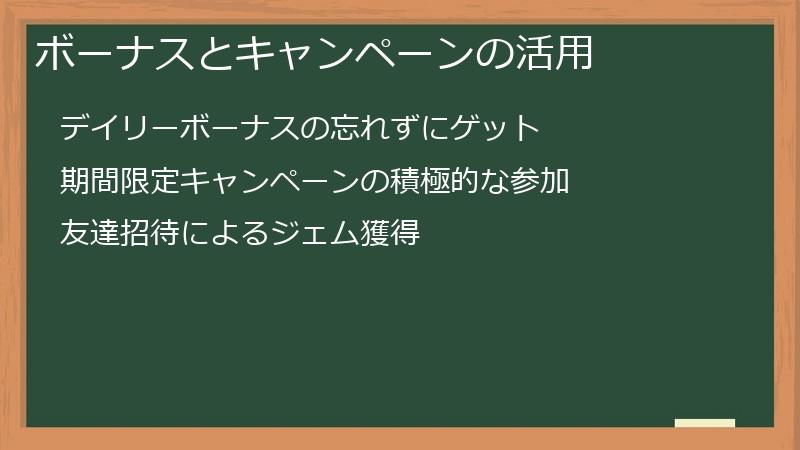 ボーナスとキャンペーンの活用