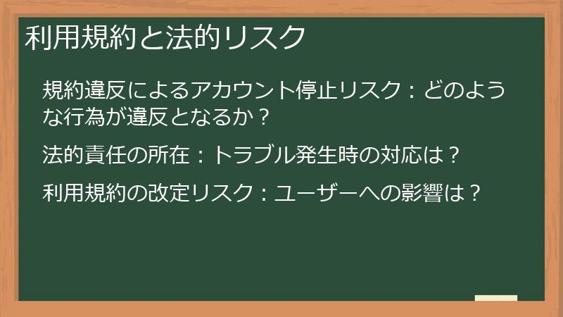 利用規約と法的リスク