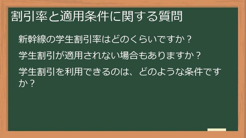 割引率と適用条件に関する質問