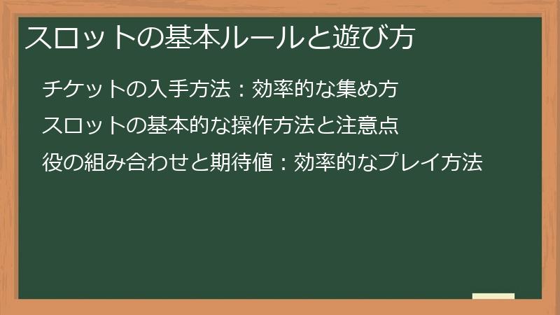 スロットの基本ルールと遊び方