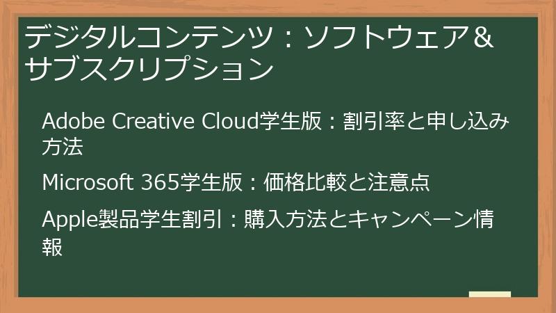 デジタルコンテンツ：ソフトウェア＆サブスクリプション