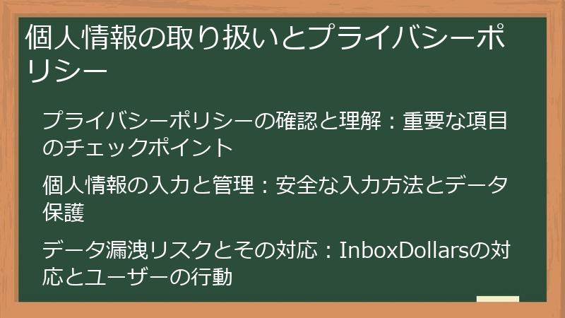 個人情報の取り扱いとプライバシーポリシー