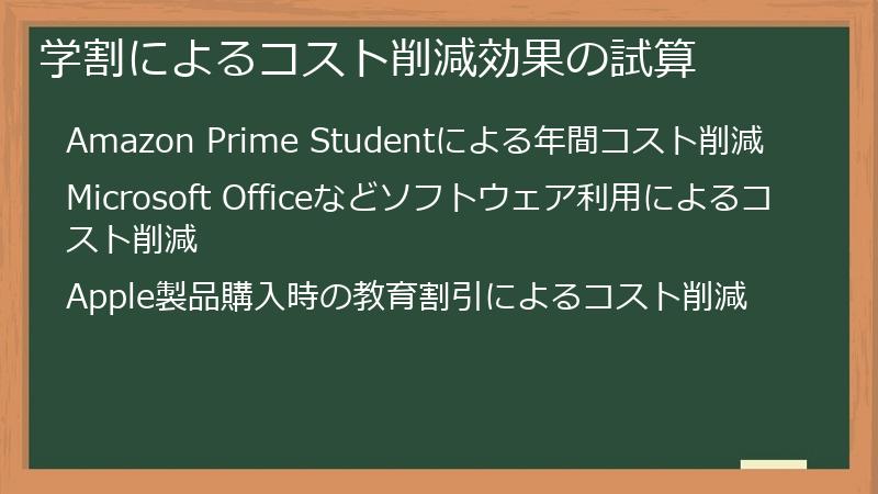 学割によるコスト削減効果の試算