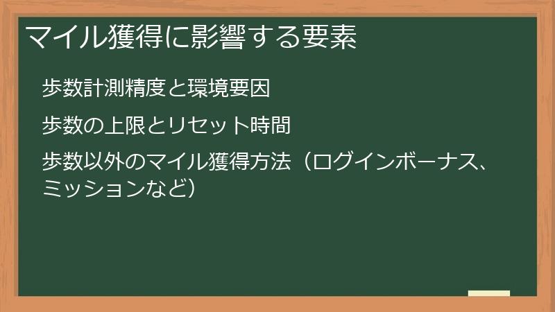 マイル獲得に影響する要素