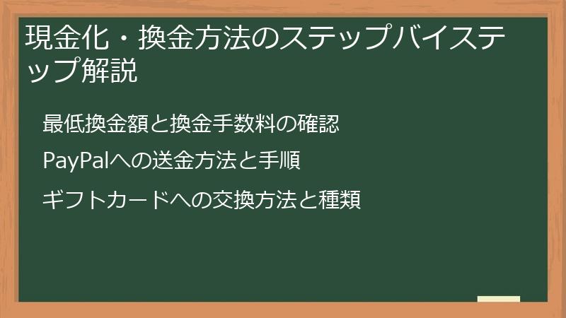 現金化・換金方法のステップバイステップ解説