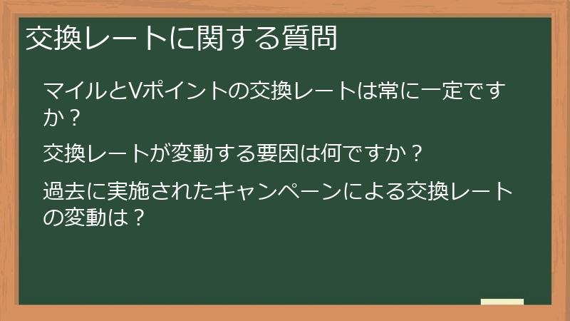 交換レートに関する質問