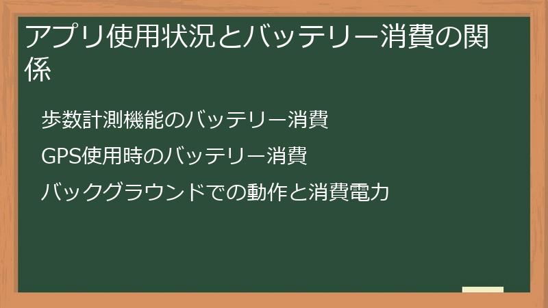 アプリ使用状況とバッテリー消費の関係