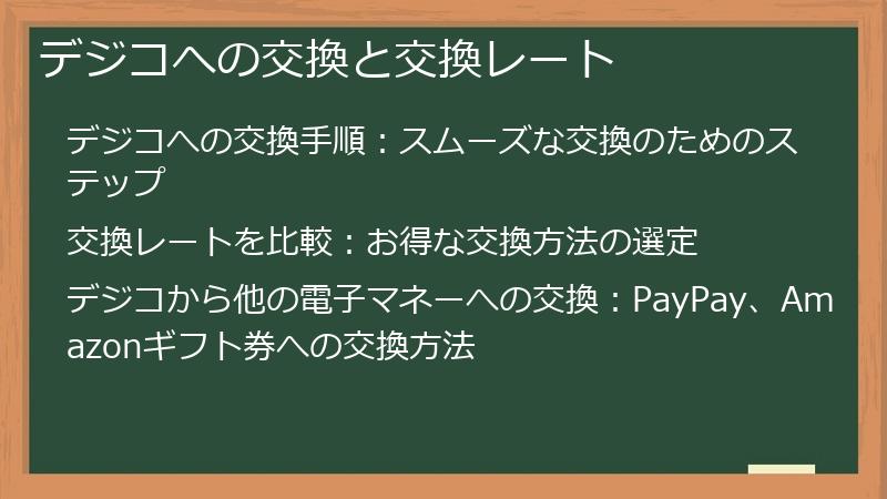 デジコへの交換と交換レート