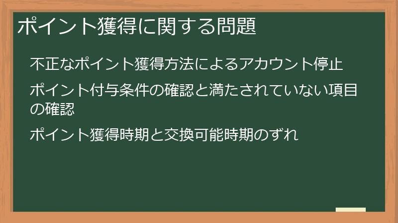 ポイント獲得に関する問題