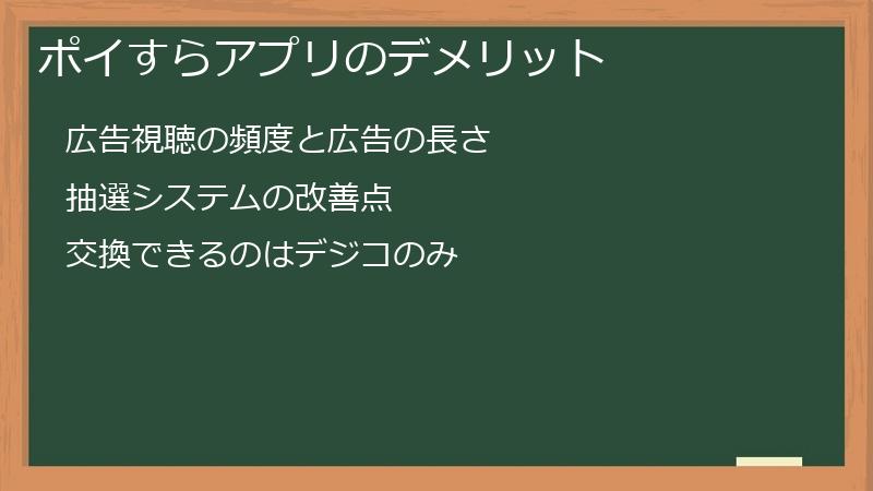 ポイすらアプリのデメリット