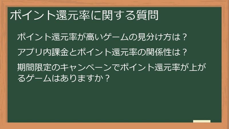 ポイント還元率に関する質問