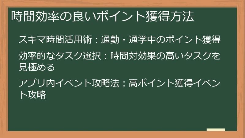 時間効率の良いポイント獲得方法
