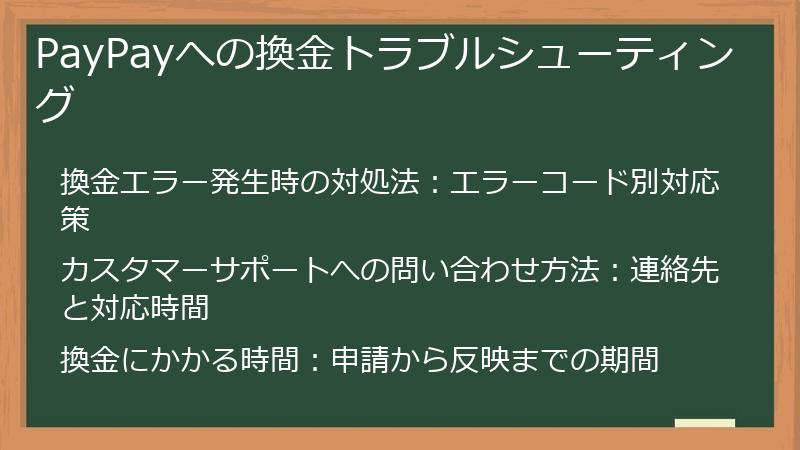 PayPayへの換金トラブルシューティング