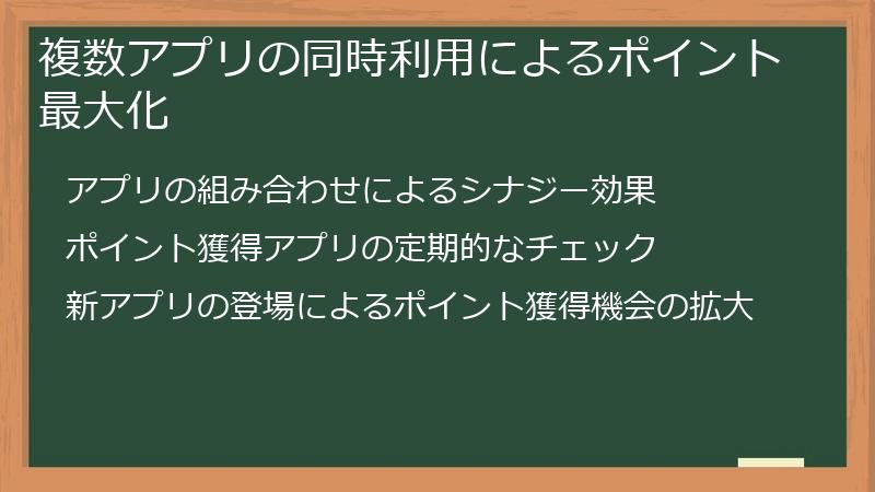 複数アプリの同時利用によるポイント最大化