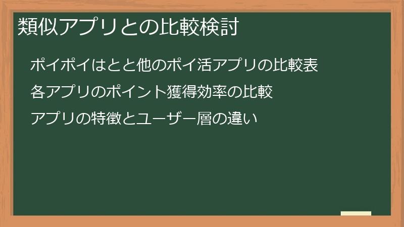 類似アプリとの比較検討