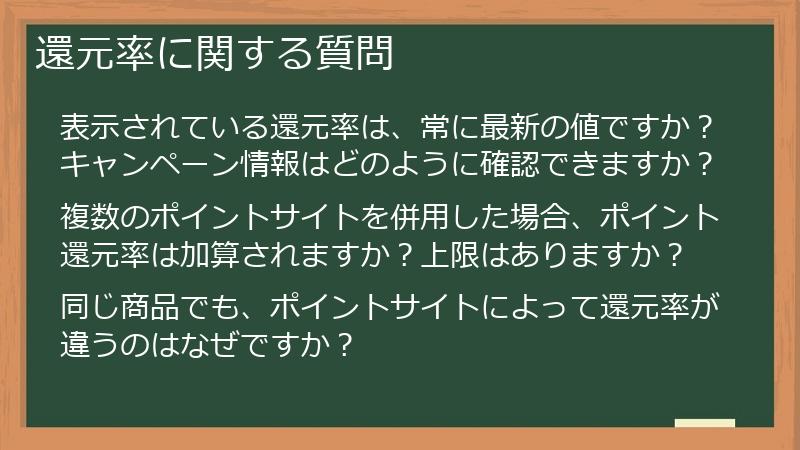 還元率に関する質問