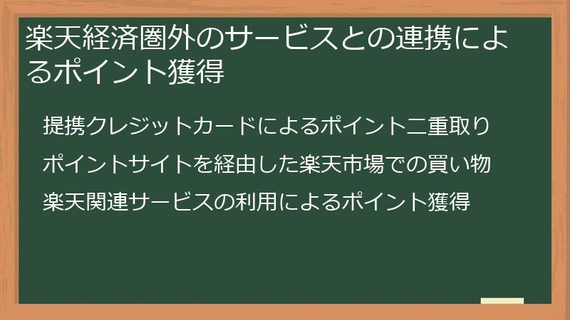 楽天経済圏外のサービスとの連携によるポイント獲得