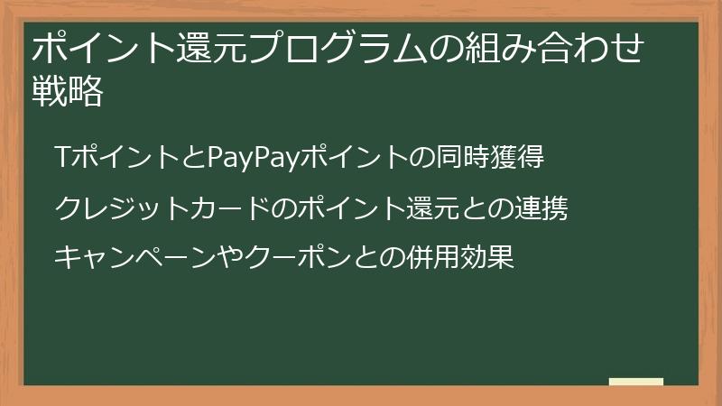 ポイント還元プログラムの組み合わせ戦略