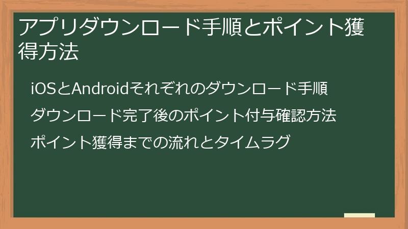 アプリダウンロード手順とポイント獲得方法