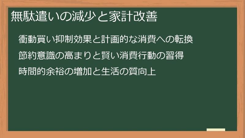 無駄遣いの減少と家計改善