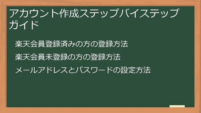 アカウント作成ステップバイステップガイド