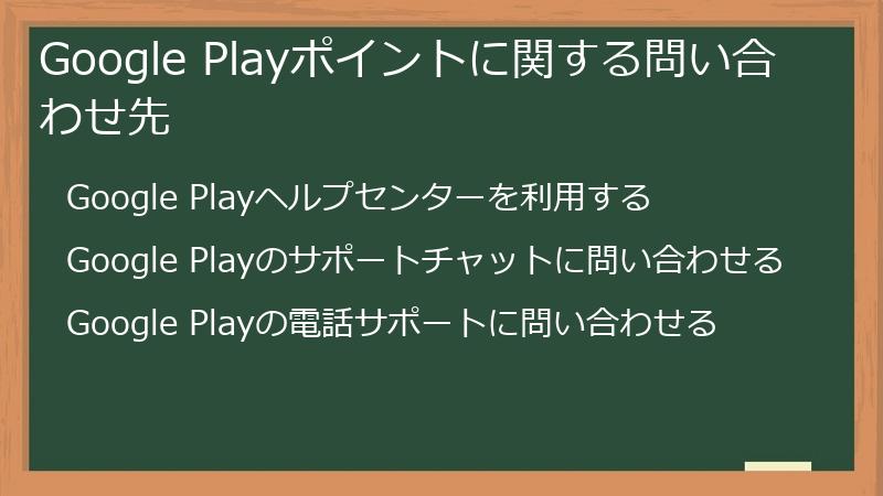 Google Playポイントに関する問い合わせ先