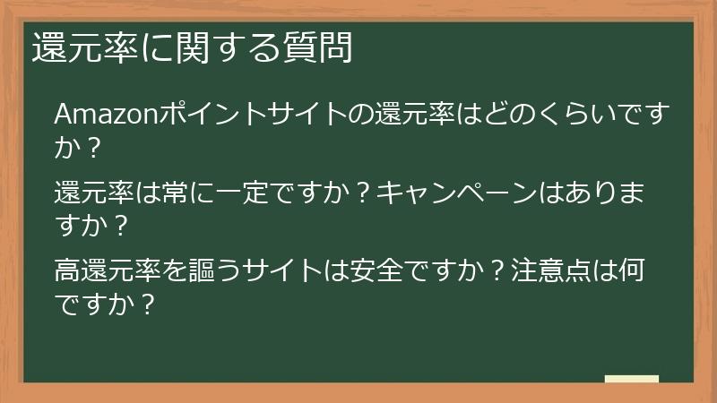 還元率に関する質問