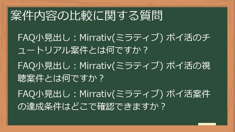 案件内容の比較に関する質問