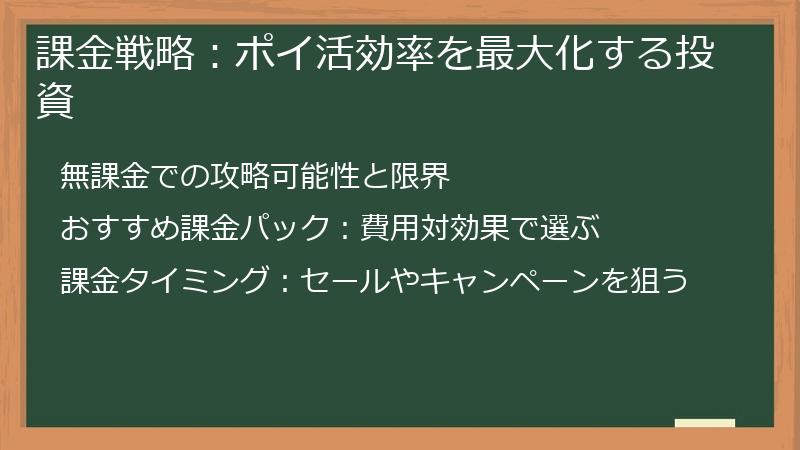 課金戦略：ポイ活効率を最大化する投資