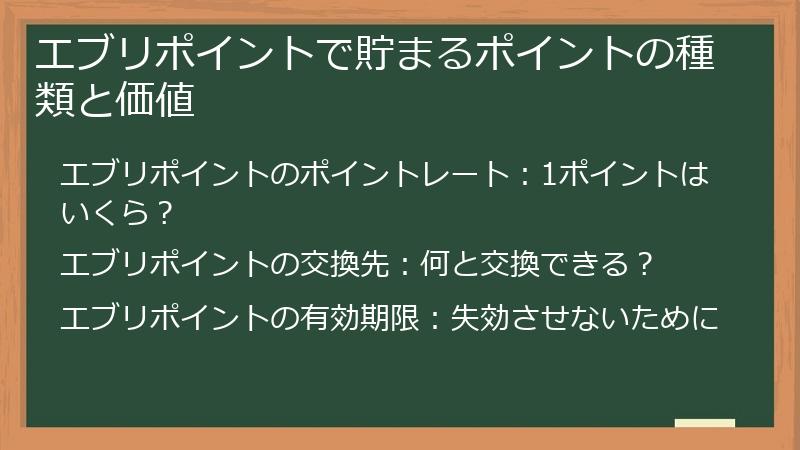 エブリポイントで貯まるポイントの種類と価値