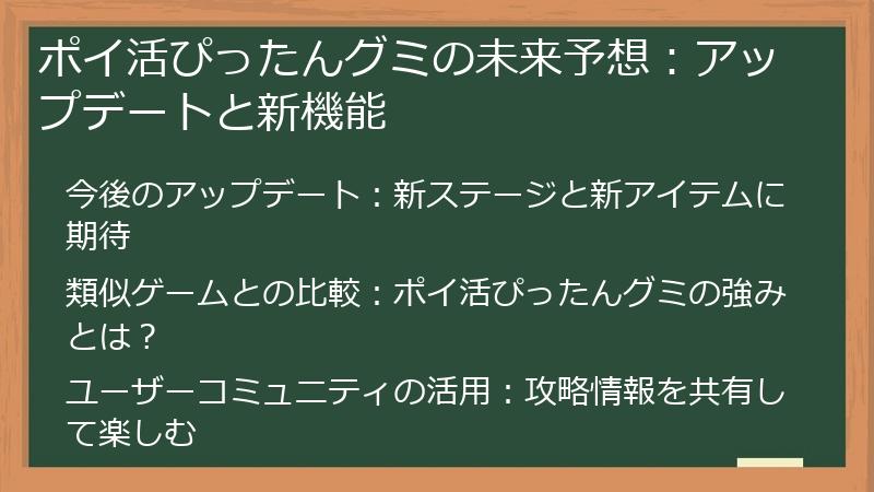ポイ活ぴったんグミの未来予想：アップデートと新機能