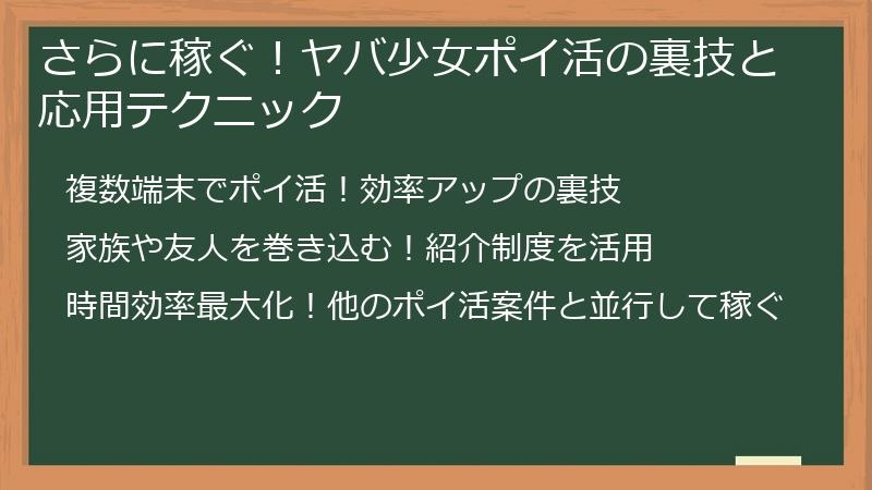 さらに稼ぐ！ヤバ少女ポイ活の裏技と応用テクニック