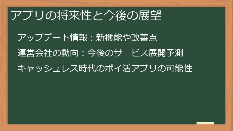 アプリの将来性と今後の展望