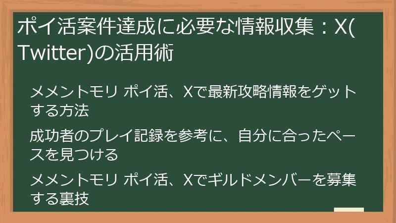 ポイ活案件達成に必要な情報収集：X(Twitter)の活用術