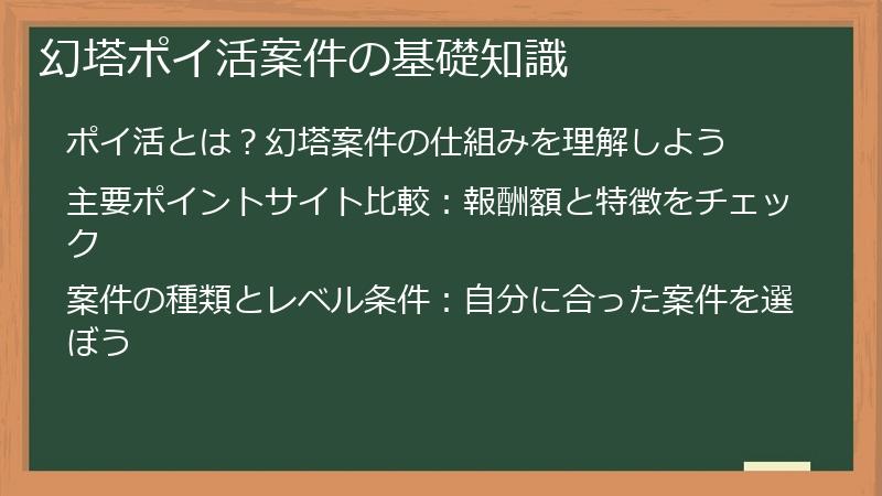 幻塔ポイ活案件の基礎知識