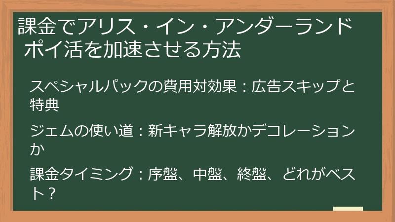 課金でアリス・イン・アンダーランド ポイ活を加速させる方法