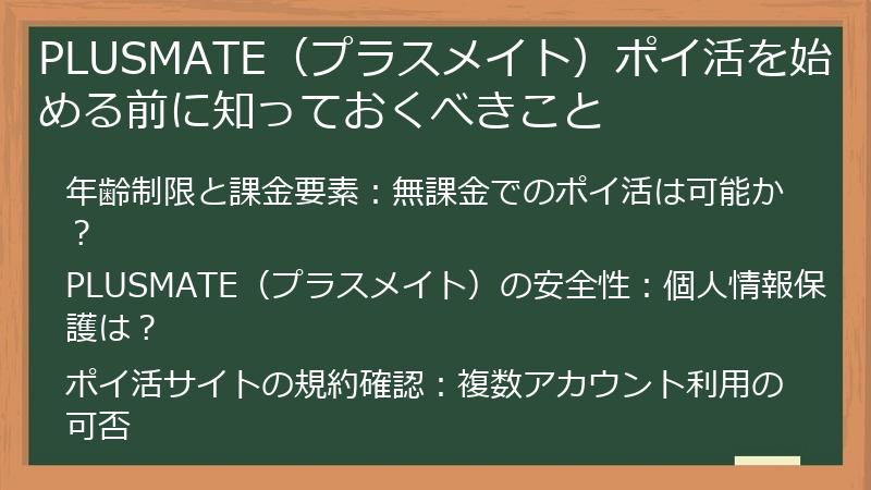 PLUSMATE（プラスメイト）ポイ活を始める前に知っておくべきこと